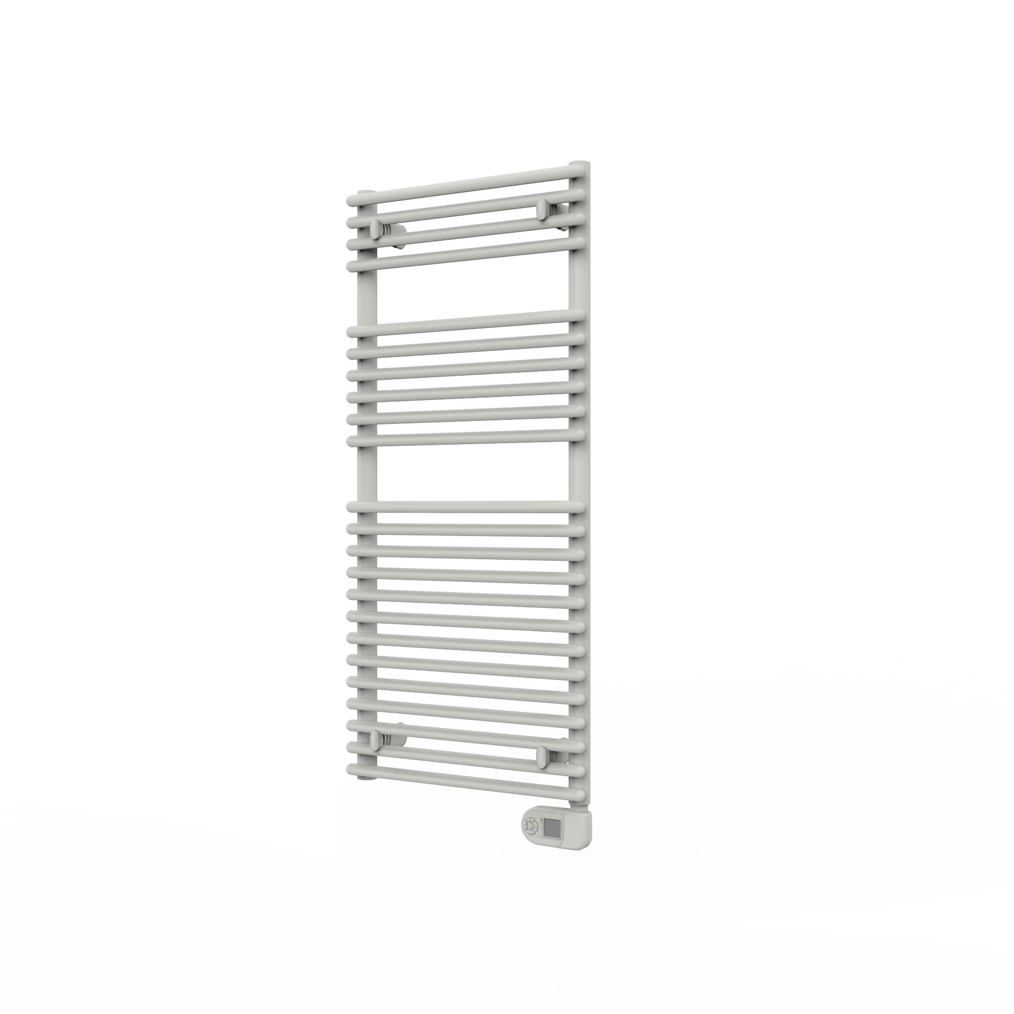 white vertical towel radiator without background